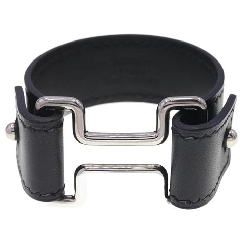 hermes bracelet cuir noir|hermes bracelets for women price.